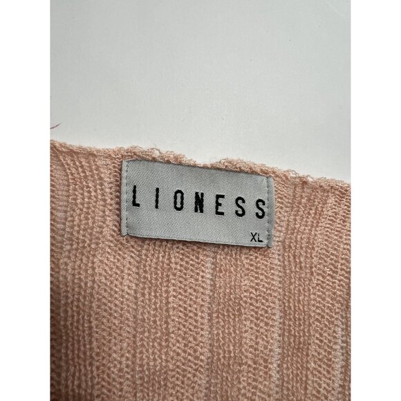 Lioness Ribbed Cardigan in Pink - Picture 4 of 4